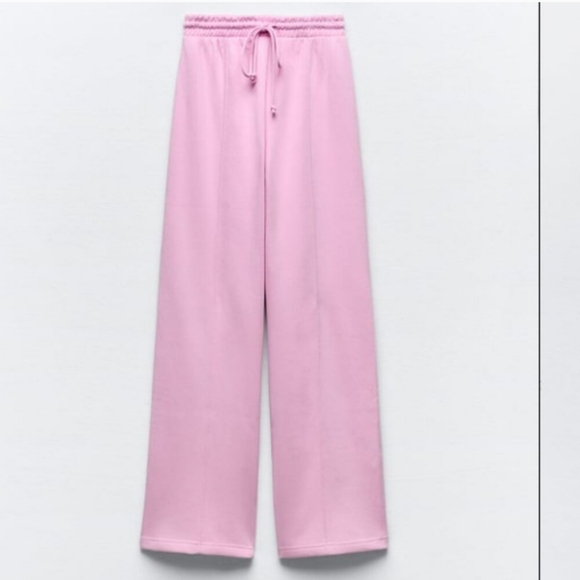 ❌️SOLD❌️WIDE PINK JOGGER PANTS SIZE L - Picture 2 of 4
